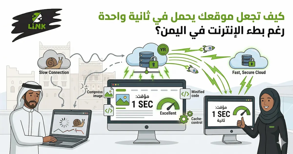 تسريع المواقع الإلكترونية لتناسب سرعة الإنترنت في اليمن وتحميل صفحات الويب في ثانية واحدة | وكالة لينك
